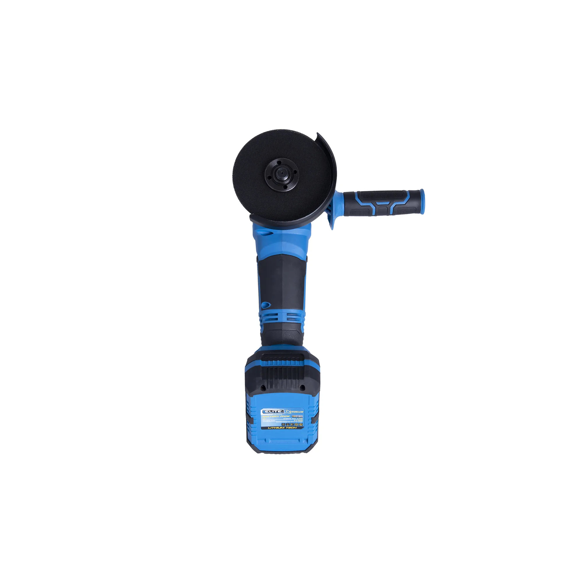 Esmeriladora inalámbrica 4-1/2 pulg, 20V, 10.000 RPM ELITE con Batería, Cargador, Estuche Plástico, Mango Auxiliar, Guarda Disco y Llave de ajuste